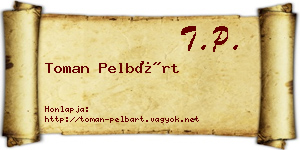 Toman Pelbárt névjegykártya